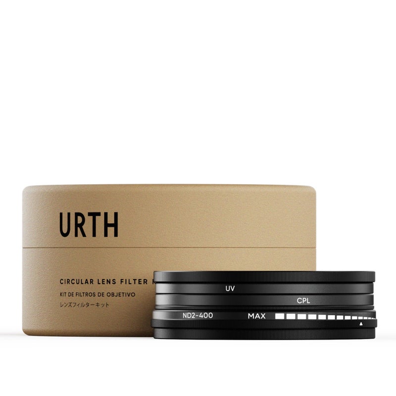 Urth 49mm 3-in-1 Lens Filter Kit - UV, Circular Polarizing (CPL), Variable Neutral Density ND2-400 Multi-Coated Optical Glass, Ultra-Slim Camera Lens Filters - Image 1